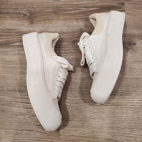 NEW Alexander McQueen Deck Lace-Up Plimsoll White Sneaker - Picture 5 of 9